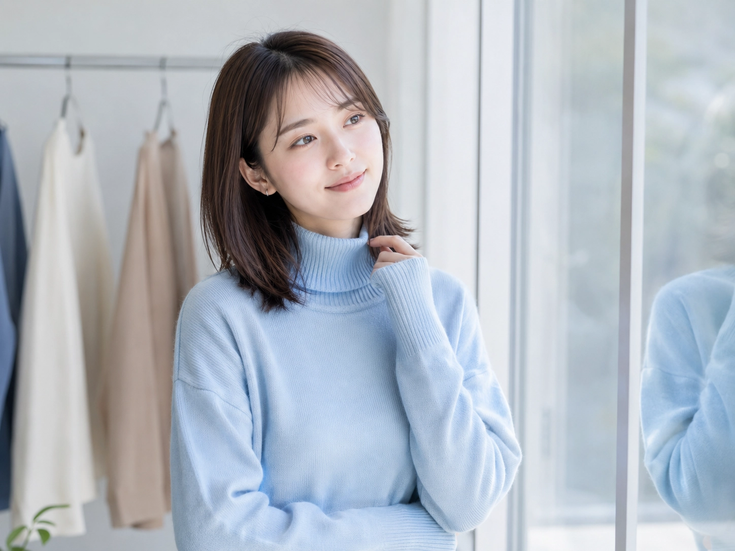 冷皮命定色|冰川藍穿搭顯白效果
