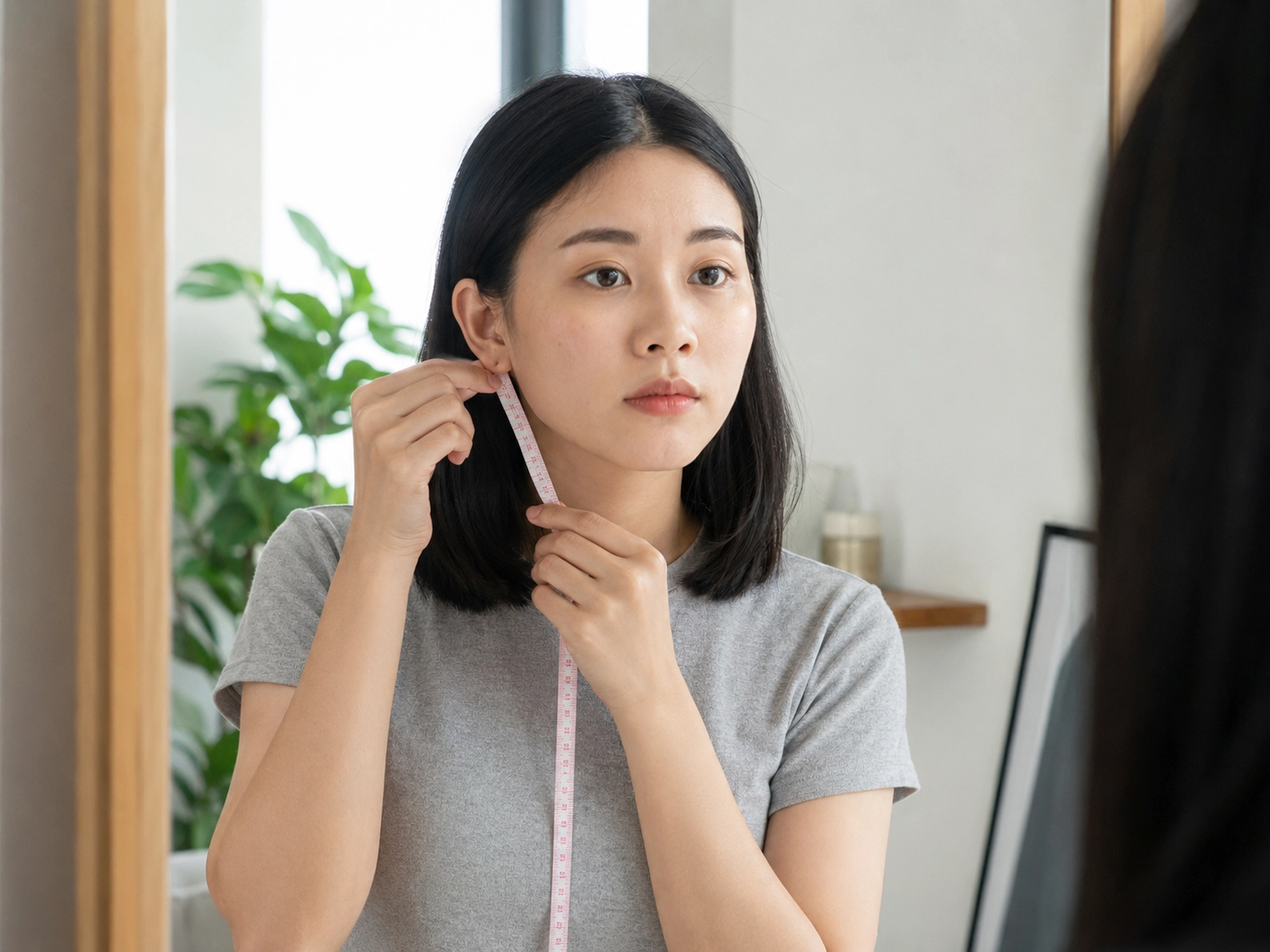 女生命定髮型怎麼測｜下巴長度自我測量法