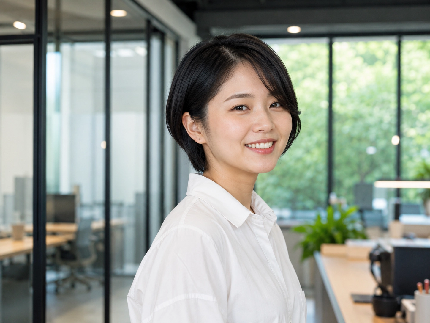 分長瀏海短髮|修額修圓好整理