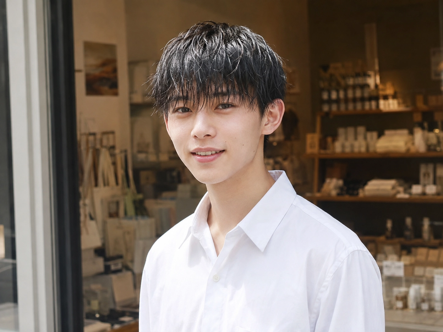 男學生日系濕髮