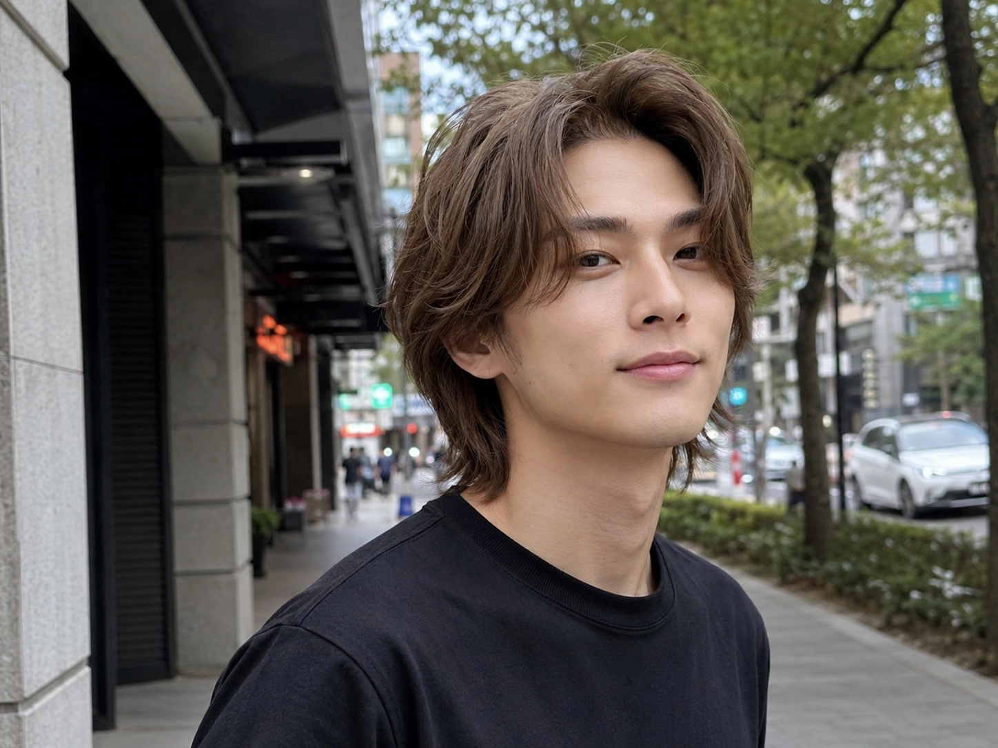 男生染髮顏色｜男生奶茶棕中分狼