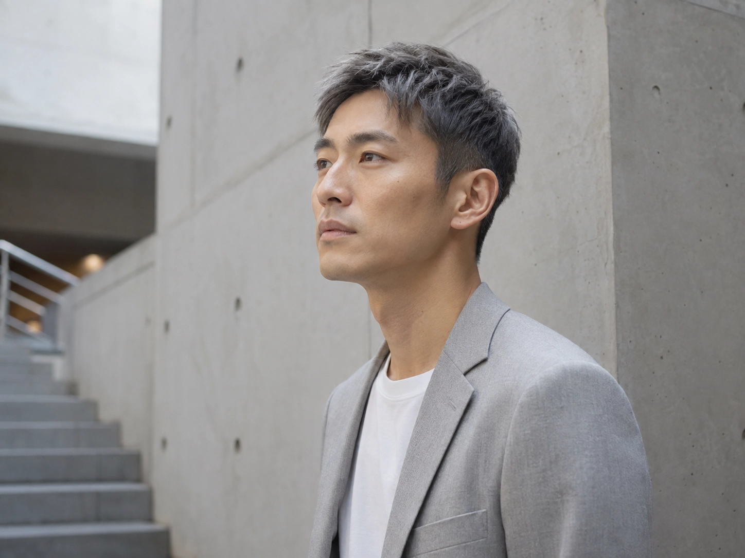 男生染髮顏色｜柔霧灰比銀灰深、仍是特殊色