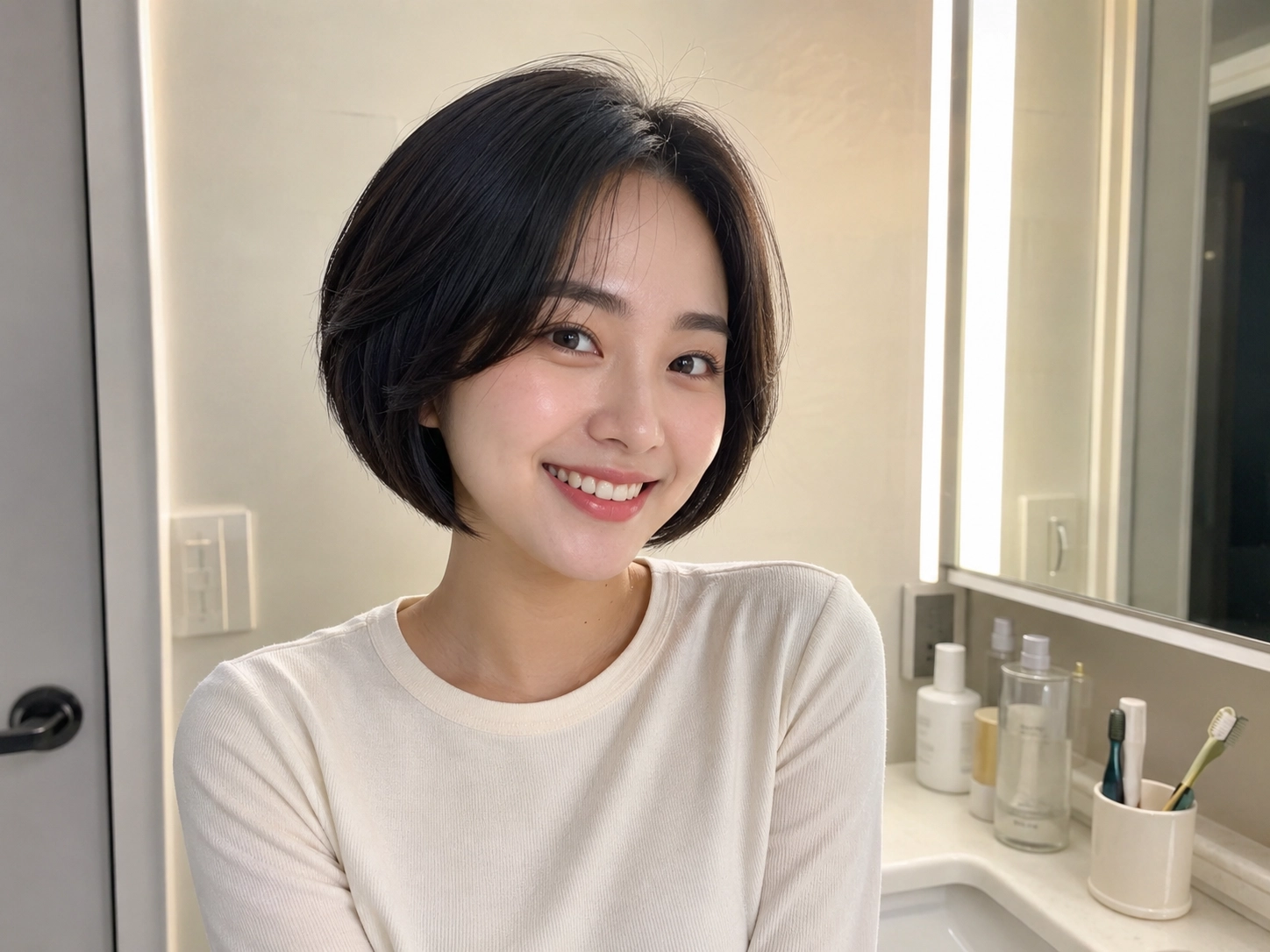 蘋果頭結構剪｜不靠燙的圓潤減齡短髮
