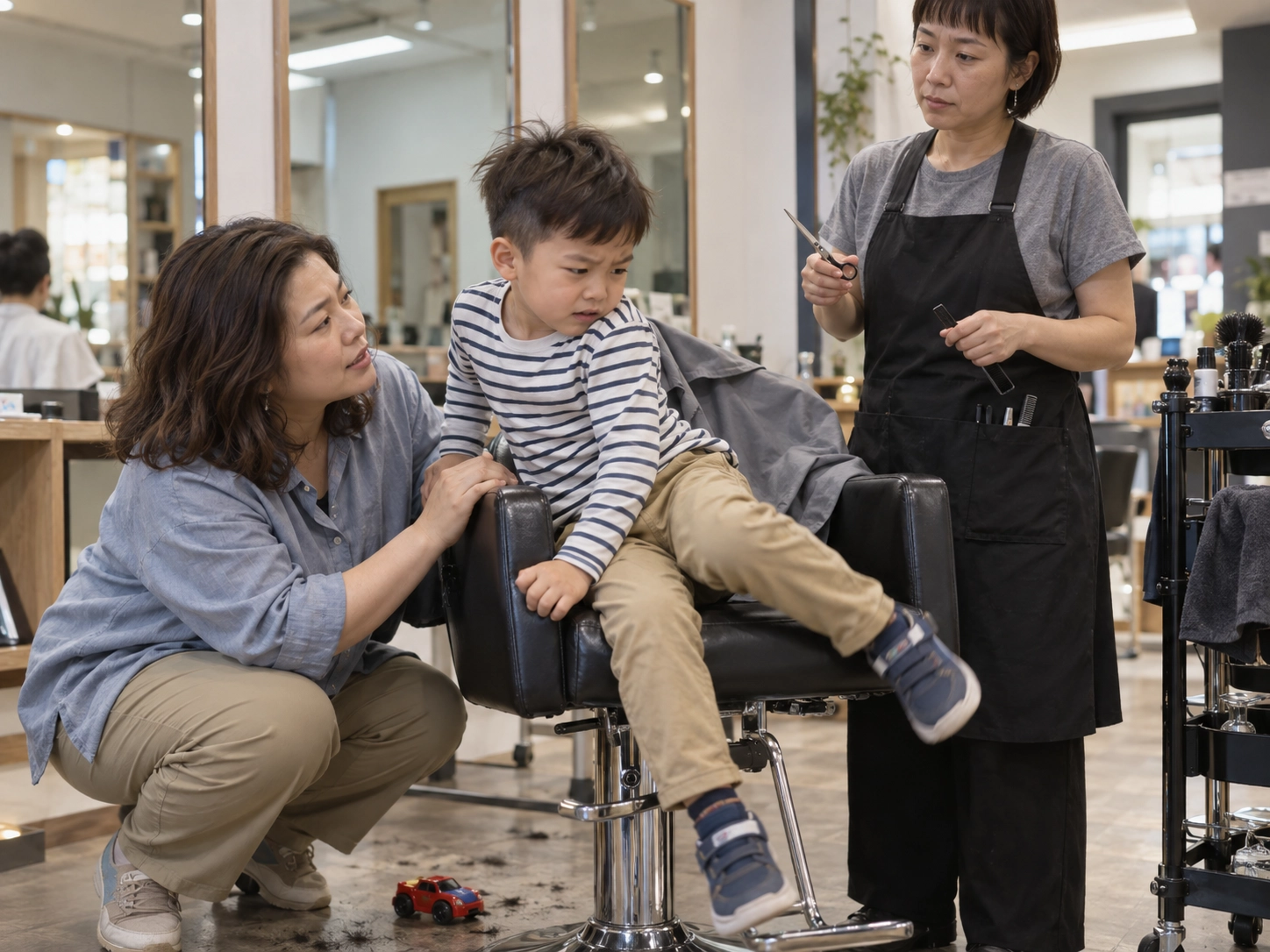 兒童剪髮｜小孩坐不住時，先停刀比玩具重要