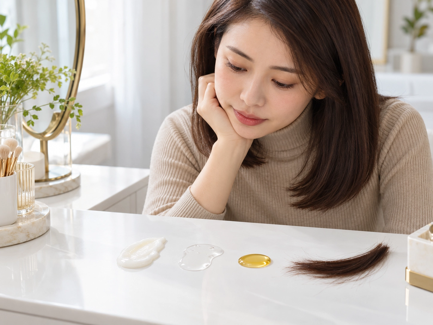 免沖洗護髮乳|跟護髮精華、護髮油的質地並排
